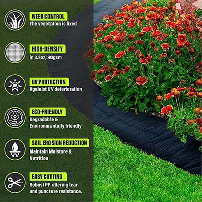 70-130gsm Black/Green/White PP/PE Plastic Woven Landscape Ground Cover Anti Grass Weed Control Mat